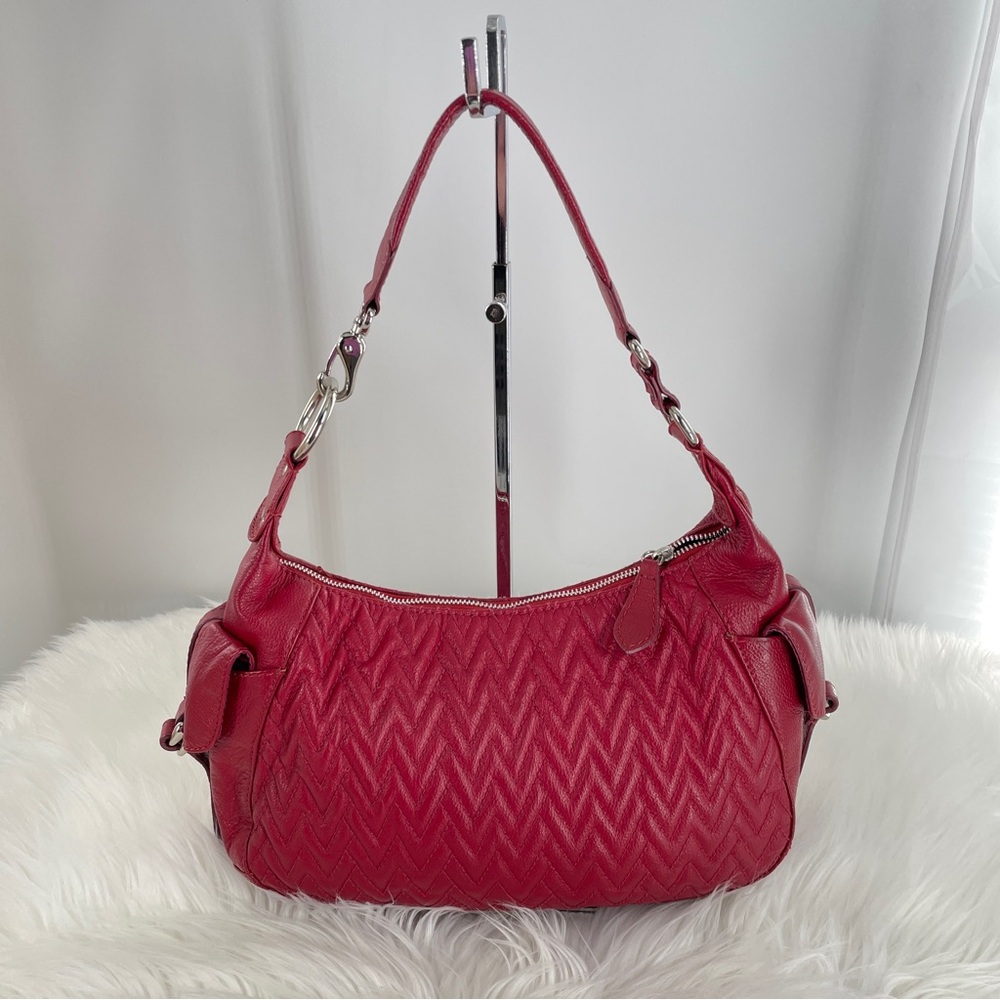 Wilson Leather Quilted Herringbone, Elegant Red Women's Handbag